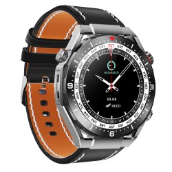 Smartwatch Ecowatch 1 1.52” 400mAh IP67 Μαύρο με Silicon PU Leather και Metal Band