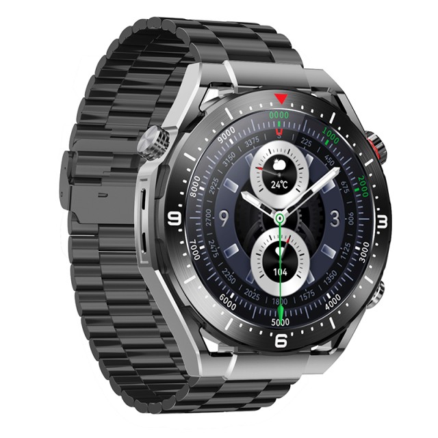 Smartwatch Ecowatch 1 1.52” 400mAh IP67 Μαύρο με Silicon PU Leather και Metal Band Smartwatch Ecowatch 1 1.52” 400mAh IP67 Μαύρο με Silicon PU Leather και Metal Band