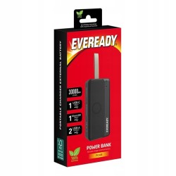 Power Bank Energizer Eveready Slim 30000mAh 2A  με 2x USB 2.0 και LED Ένδειξη Μπαταρίας Μαύρο