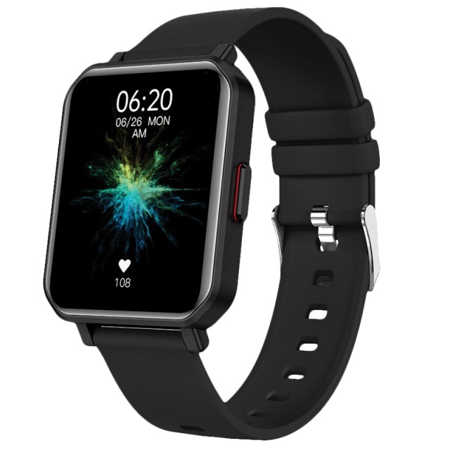 Smartwatch Maxcom FW56 Carbon Pro IP68 260mAh με 1.85” HD IPS με Δυνατότητα Κλήσεων Μαύρο Silicon Band