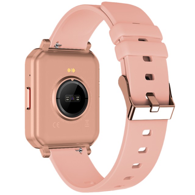 Smartwatch Maxcom FW56 Carbon Pro IP68 260mAh με 1.85” HD IPS με Δυνατότητα Κλήσεων Ροζ Χρυσό Silicon Band