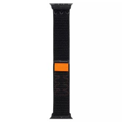 Watchband Noozy 42/44/45/49mm για Apple Watch 1/2/3/4/5/6/7/8/9/se/ultra 1/ultra 2 Μαύρο Nylon Band