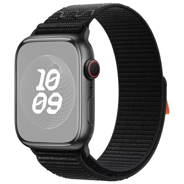 Watchband Noozy 38mm/40mm/41mm για Apple Watch 1/2/3/4/5/6/7/8/9/se/ultra 1/ultra 2 Μαύρο Nylon Band