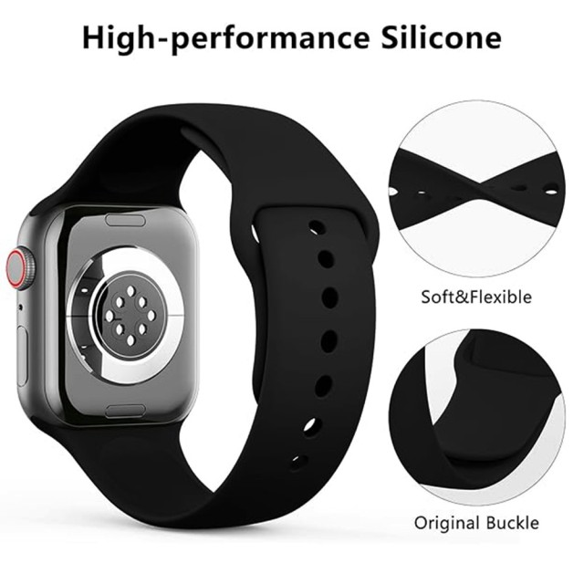 Watchband Noozy 42/44/45/49mm για Apple Watch 1/2/3/4/5/6/7/8/9/se/ultra 1/ultra 2 Μαύρο Silicon Band