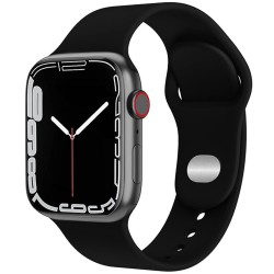 Watchband Noozy 38mm/40mm/41mm για Apple Watch 1/2/3/4/5/6/7/8/9/se/ultra 1/ultra 2 Μαύρο Silicon Band