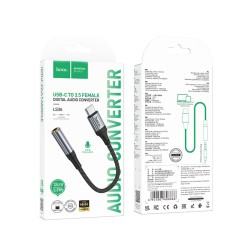 Αντάπτορας Καλωδίου Ήχου Hoco LS36 Fresh USB-C to 3.5mm Hi-Fi Braided 12cm Μαύρος