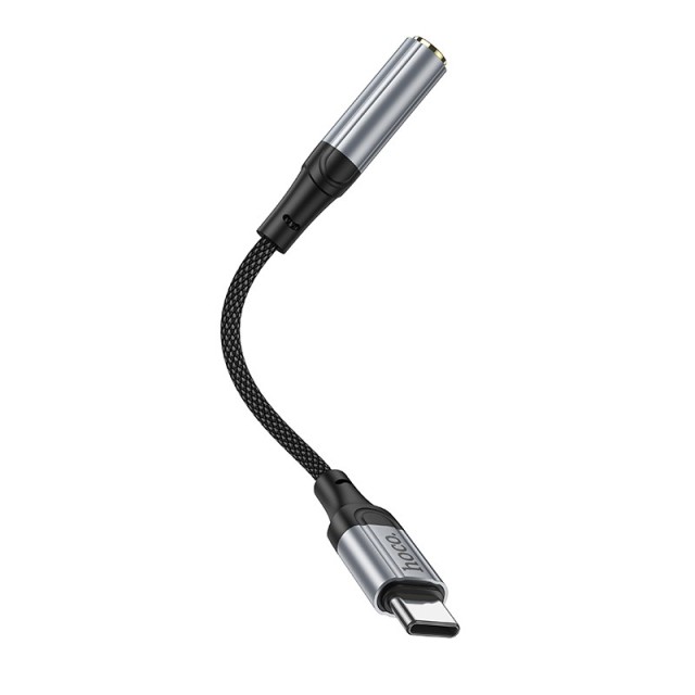 Αντάπτορας Καλωδίου Ήχου Hoco LS36 Fresh USB-C to 3.5mm Hi-Fi Braided 12cm Μαύρος