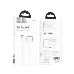 Magnetic Καλώδιο Φόρτισης Hoco X103 USB-C σε Mag3 140W με Braided Καλώδιο 2m Λευκό