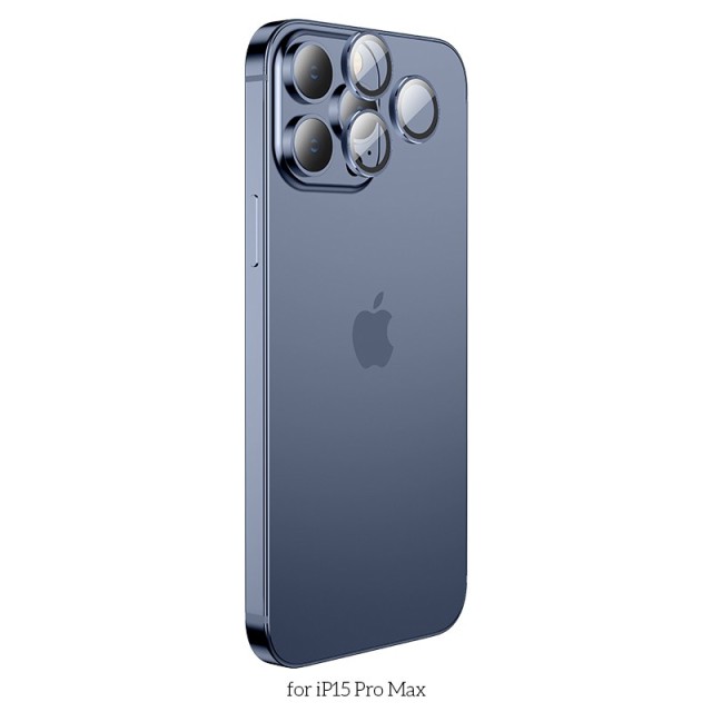 Προστασία Κάμερας Hoco 3D Metal V12 Plus για Apple iPhone 15 Pro/15 Pro Max Σκούρο Μπλε