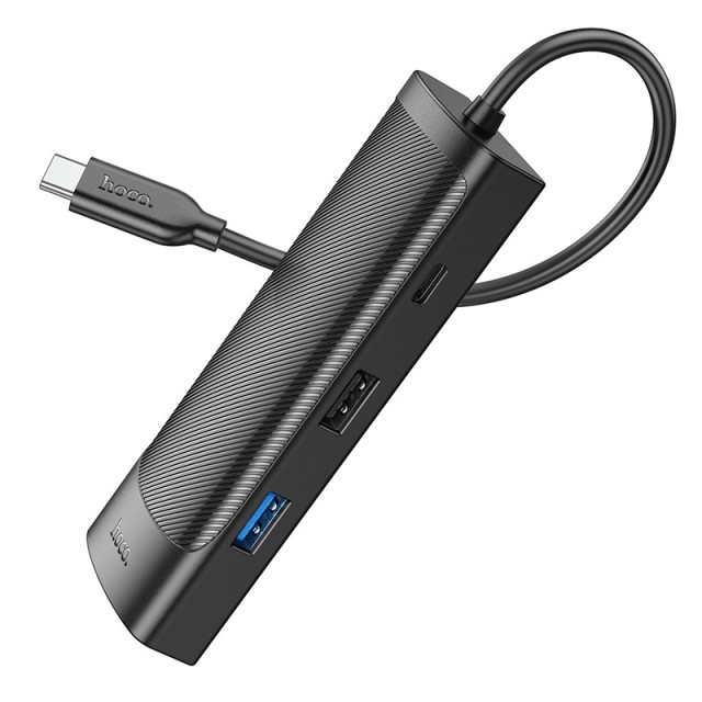 Αντάπτορας Hoco HB43 Easy Safe 7-in-1 USB-C σε USB 3.0 5Gbps USB 2.0 USB-C PD100W USB-C Micro SD TF Card και HDMI 4K 30Hz