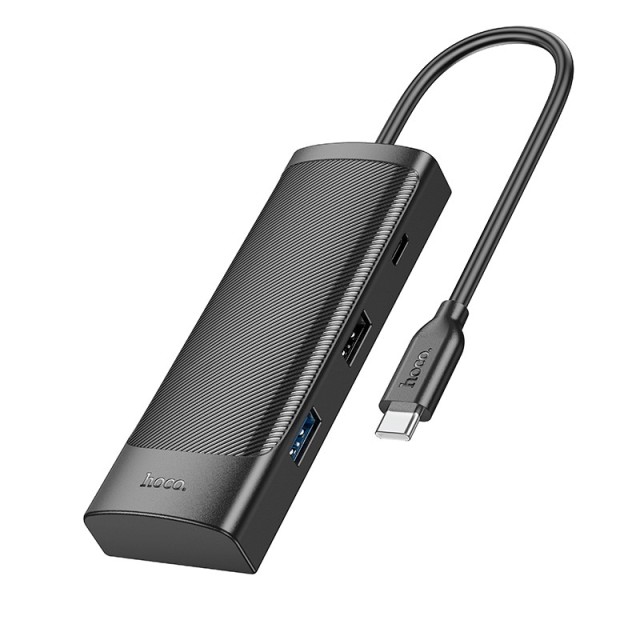 Αντάπτορας Hoco HB43 Easy Safe 7-in-1 USB-C σε USB 3.0 5Gbps USB 2.0 USB-C PD100W USB-C Micro SD TF Card και HDMI 4K 30Hz