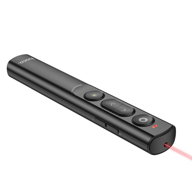 Laser Pointer Hoco GM201 Smart Στυλό Αλλαγή Σελίδας με Μαγνητική Θύρα USB και USB-C και Κόκκινη Δέσμη Φωτός 100m Απόσταση Μαύρο