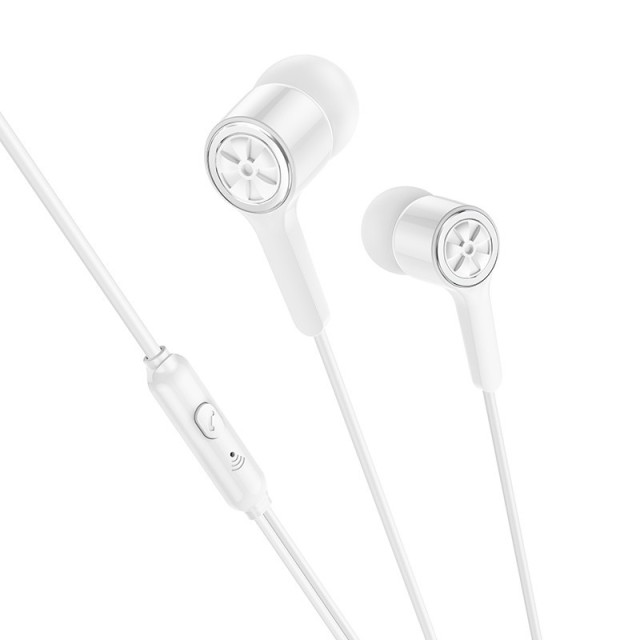 Hands Free Hoco M104 Gamble Universal Earphones Hi-Fi Stereo 3.5mm Λευκό 1.2m