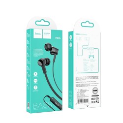 Hands Free Hoco M86 Oceanic Universal Earphones Deep Bass Stereo με 3.5mm Γωνιακό Κονέκτορα Μαύρο 1.2m