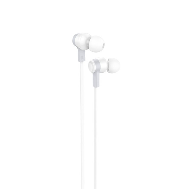 Hands Free Hoco M86 Oceanic Universal Earphones Deep Bass Stereo με 3.5mm Γωνιακό Κονέκτορα Λευκό 1.2m