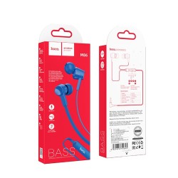 Hands Free Hoco M86 Oceanic Universal Earphones Deep Bass Stereo με 3.5mm Γωνιακό Κονέκτορα Μπλε 1.2m