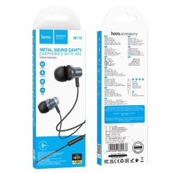 Hands Free Hoco M110 Encourage Universal Earphones Hi-Fi Stereo Deep Sound 3.5mm Γκρι 1.2m