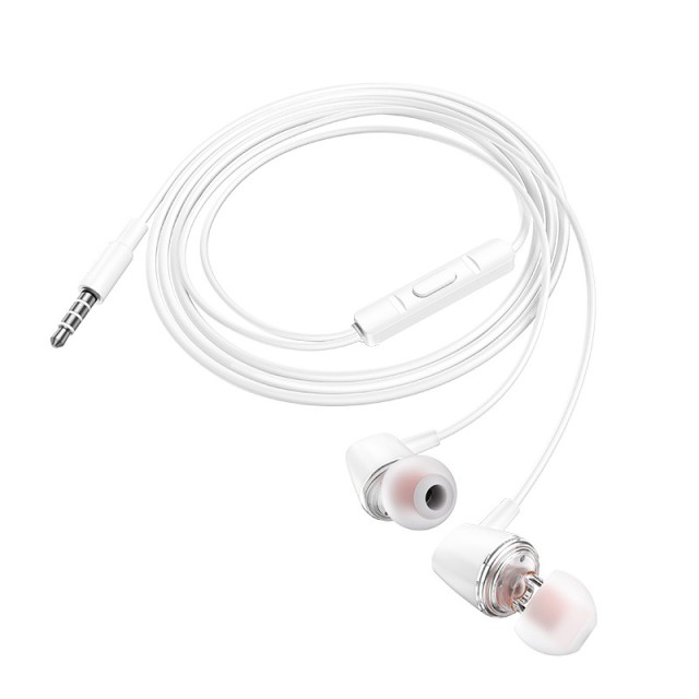 Hands Free Hoco M107 Discoverer Universal Earphones 3.5mm Λευκό 1.2m