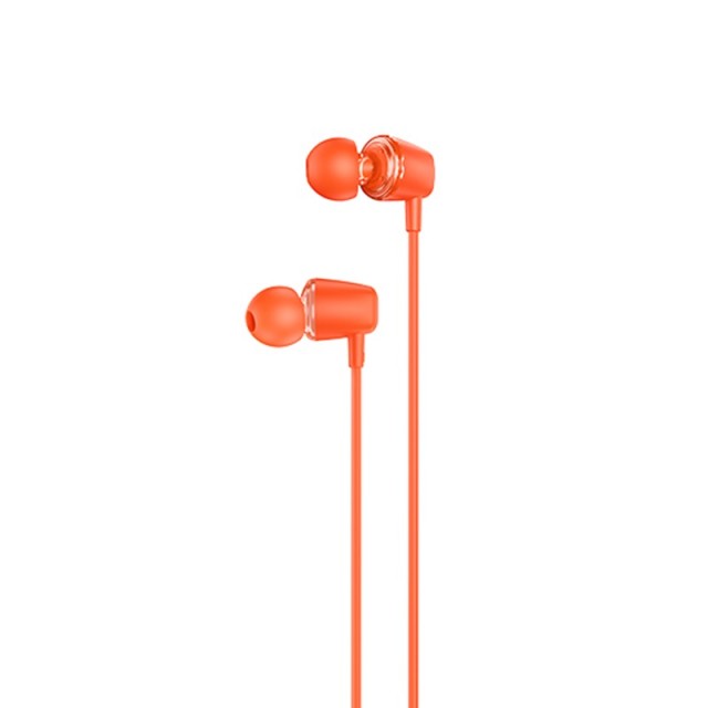 Hands Free Hoco M107 Discoverer Universal Earphones 3.5mm Πορτοκαλί 1.2m