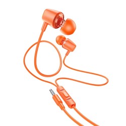 Hands Free Hoco M107 Discoverer Universal Earphones 3.5mm Πορτοκαλί 1.2m