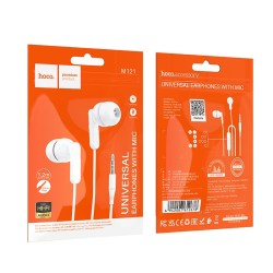 Hands Free Hoco M121 Bright Universal Earphones Hi-Fi Stereo 3.5mm Λευκό 1.2m