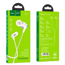 Hands Free Hoco M85 Platinum Sound Universal Earphones Stereo 3.5mm Deep Bass Ασημί 1.2m