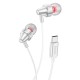 Hands Free Hoco M90 Delight Earphones Deep Bass Stereo USB-C Συμβατά με Όλες τις Συσκευές USB-C Συμβατά με Όλες τις Συσκευές USB-C Ασημί 1.2m