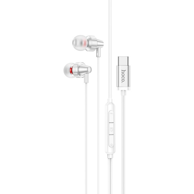 Hands Free Hoco M90 Delight Earphones Deep Bass Stereo USB-C Συμβατά με Όλες τις Συσκευές USB-C Συμβατά με Όλες τις Συσκευές USB-C Ασημί 1.2m