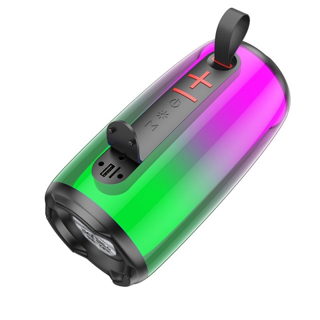 Φορητό Ηχείο Wireless Hoco HC18 Jumper V5.1 TWS 10W 2400mAh FM Micro SD USB AUX 360° LED Μαύρο