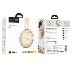 Wireless Ακουστικά Stereo Hoco W37 Sound V5.3 500mAh AUX Active Noise Cancellation Χρυσαφί