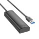 Hub USB Hoco HB41 Easy Safety 4-in-1 USB σε 3xUSB 3.0 5Gbps 1.2m Μαύρο