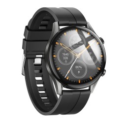 Smartwatch Hoco Y7 Pro IP67 με Δυνατότητα Κλήσεων Silicon Band Metal Grey