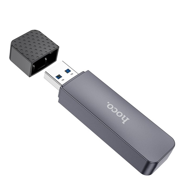 Αναγνώστης Κάρτας Μνήμης Hoco HB45 Spirit 2-σε-1 USB 3.0 έως 5Gbps και 2TB για Micro SD και SD Γκρι