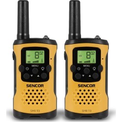 Walkie Talkie Sencor SMR 113 Mini Size Σετ 2τμχ με Yποδοχή Hands Free Εύρος Κάλυψης 5 km 3ΑΑΑ  Μαύρο/Κίτρινο