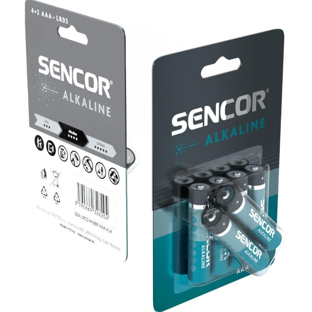 Μπαταρία Αλκαλική SENCOR LR03 AAA 4+2 τεμ.