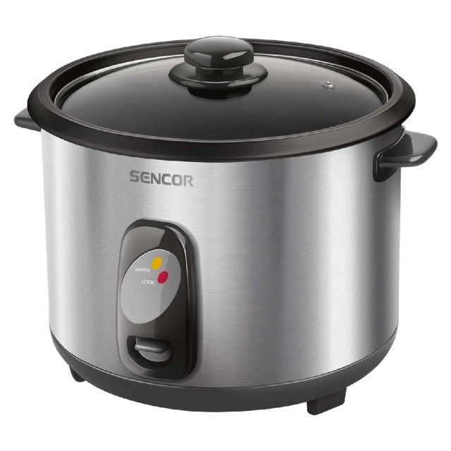 Ατμομάγειρας Ρυζιού Rice Cooker 1,8lt Stainless Steel Sencor SRM 1800SS Ασημί