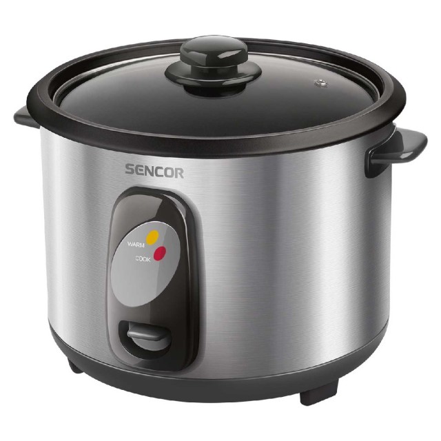 Ατμομάγειρας Ρυζιού Rice Cooker 1,5lt Stainless Steel Sencor SRM 1550SS Ασημί