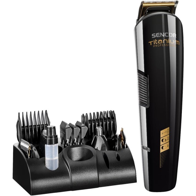 Επαναφορτιζόμενη Κουρευτική Μηχανή & Trimmer Set 12 in 1 Direct Drive Sencor SHP 8305BK Μαύρη