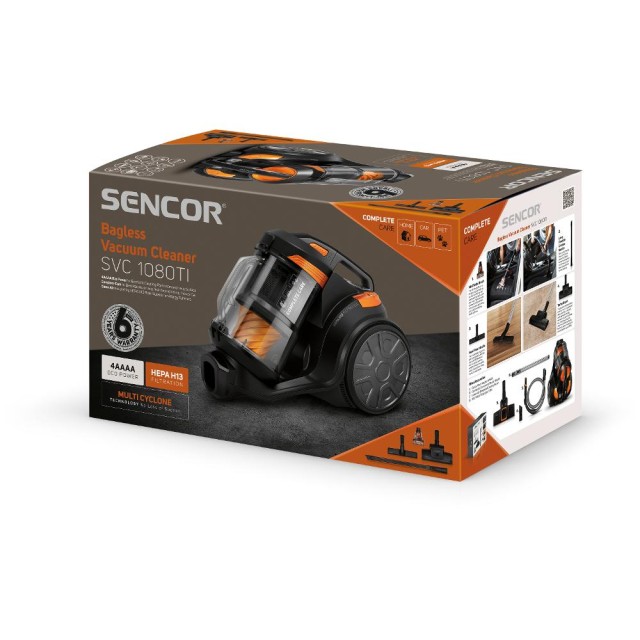Ηλεκτρική Σκούπα 4ΑΑΑΑ ECO 700W Power χωρίς Σακούλα Multi Cyclone HEPA H13 78 dB(A) Sencor SVC 1080TI Ηλεκτρική Σκούπα 4ΑΑΑΑ ECO 700W Power χωρίς Σακούλα Multi Cyclone HEPA H13 78 dB(A) Sencor SVC 1080TI