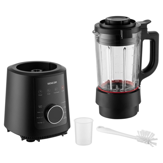 Μπλέντερ Sencor SBU 0510BK Smoothie Maker - Θερμομάγειρας για Κρύα Ροφήματα και Παρασκευή Σούπας 1,2lt Glass Μαύρο