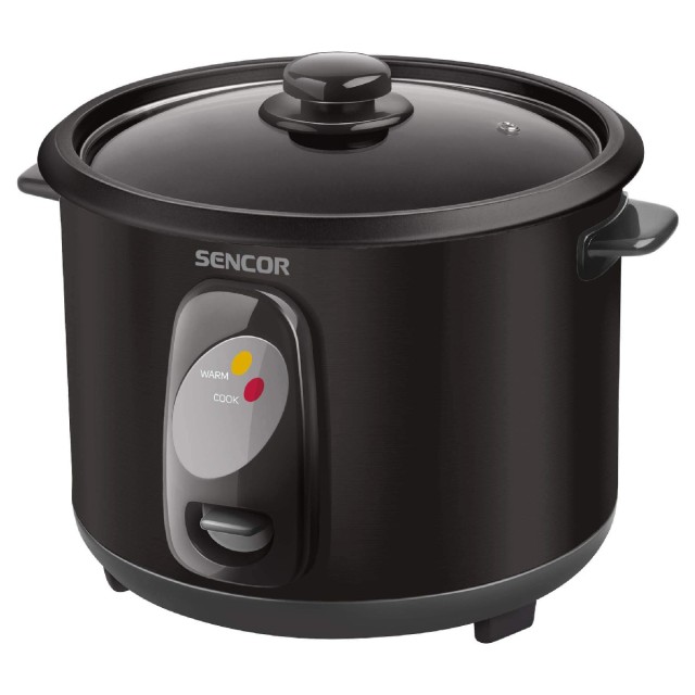 Ατμομάγειρας Ρυζιού Rice Cooker 1lt Stainless Steel Sencor SRM 1001BK Μαύρο