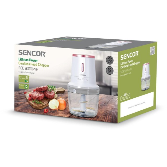 Επαναφορτιζόμενος Πολυκόπτης Multi 500ml Glass 200W Sencor SCB 9000WH Λευκό/Ροζ