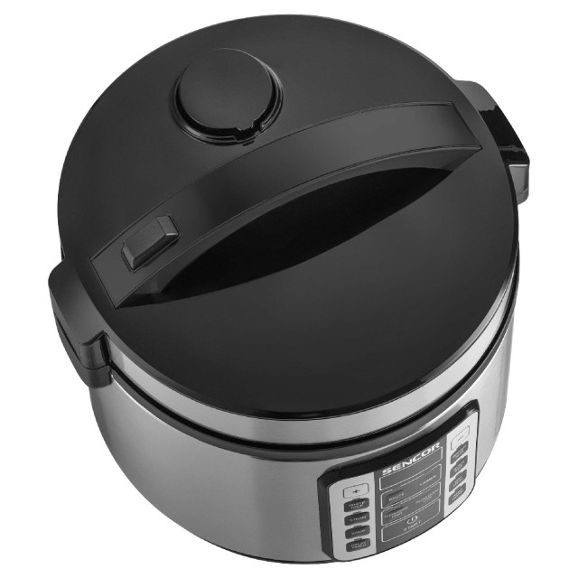 Ατμομάγειρας Ρυζιού Rice Cooker 1,5lt με Οθόνη και 11 Λειτουργίες Sencor SRM 3151BK Ασημί