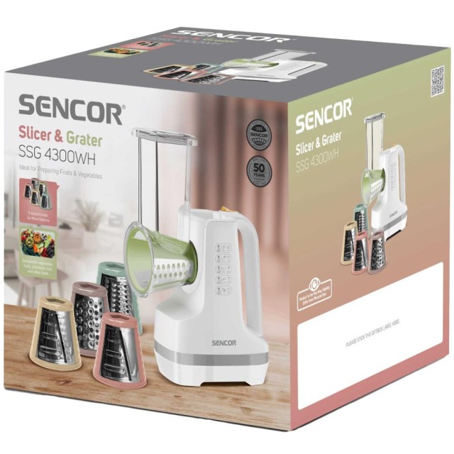 Ηλεκτρικός Κόφτης και Τρίφτης Sencor SSG 4300WH 150W Λευκός