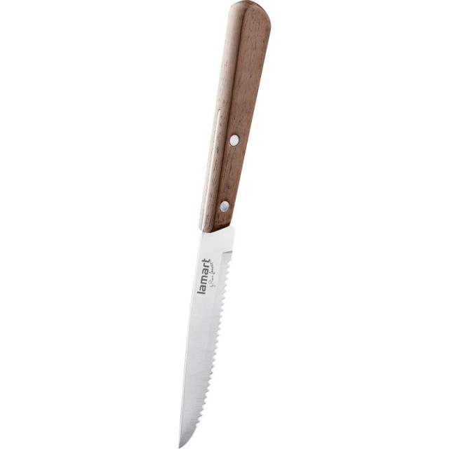 Σετ Μαχαιροπίρουνα Steak από Ανοξείδωτο Ατσάλι με Ξύλινη Λαβή 8τεμ. Lamart LT2062 Καφέ