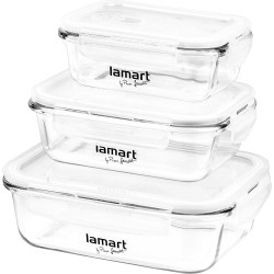 Σετ 3 Γυάλινα Δοχεία Φαγητού Lamart LT6011 (370 ml, 640 ml, 1040 ml) Κατάλληλα για Ψυγείο, Κατάψυξη, Φούρνο Μικροκυμάτων Σετ 3 Γυάλινα Δοχεία Φαγητού Lamart LT6011 (370 ml, 640 ml, 1040 ml) Κατάλληλα για Ψυγείο, Κατάψυξη, Φούρνο Μικροκυμάτων
