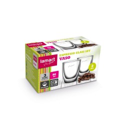 Σετ Ποτήρια Espresso Γυάλινα με Διπλό Τοίχωμα 80ml VASO Lamart LT9009 Διάφανο Τεμ. 2 Σετ Ποτήρια Espresso Γυάλινα με Διπλό Τοίχωμα 80ml VASO Lamart LT9009 Διάφανο Τεμ. 2