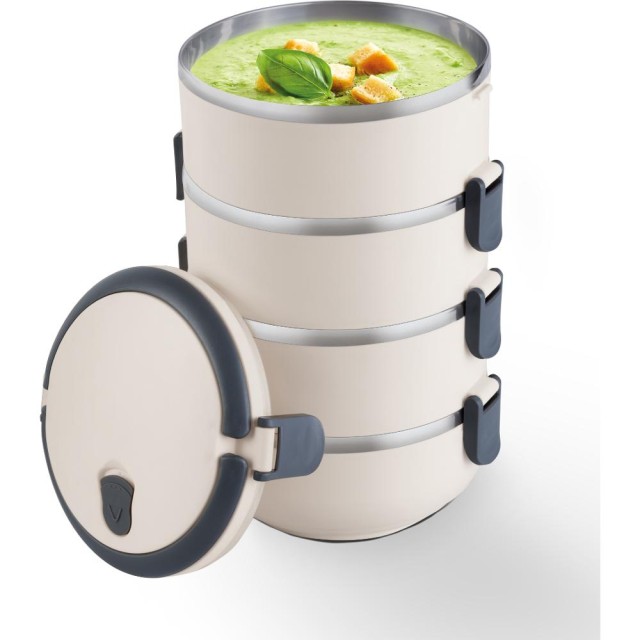 Φαγητοδοχείο Lunchbox 4 Επιπέδων Χωρητικότητας 2.4lt Lamart LT6024 Μπεζ Φαγητοδοχείο Lunchbox 4 Επιπέδων Χωρητικότητας 2.4lt Lamart LT6024 Μπεζ