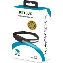 Επαναφορτιζόμενος Φακός Κεφαλής Retlux RPL 700 350 Lumens IP43 με Αισθητήρα Kίνησης 1200mAh