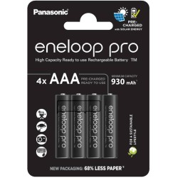 Μπαταρία Επαναφορτιζόμενη Panasonic Eneloop Pro BK-4HCDE/4BE 930 mAh size AAA Ni-MH 1.2V Τεμ. 4 New Package